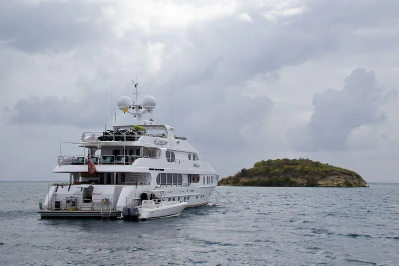 a boat in the water aboard NO COMMENT Yacht for Sale