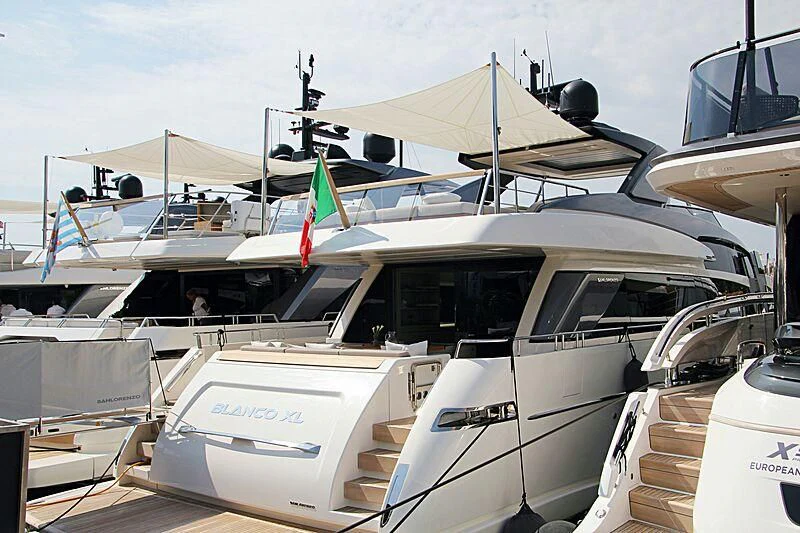 a couple of boats are parked aboard BLANCO XL Yacht for Sale