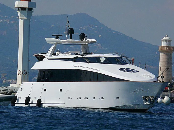 a white yacht in the water aboard L'OR Yacht for Sale