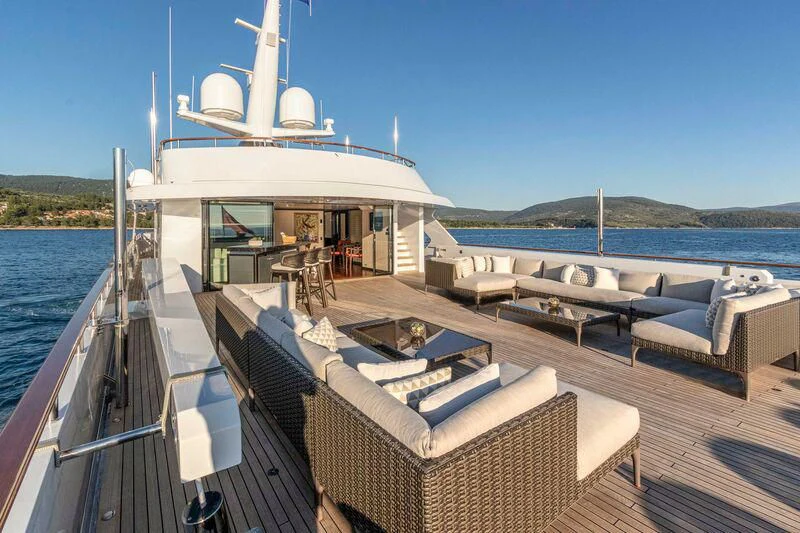 a boat on the water aboard MIRAGE Yacht for Sale