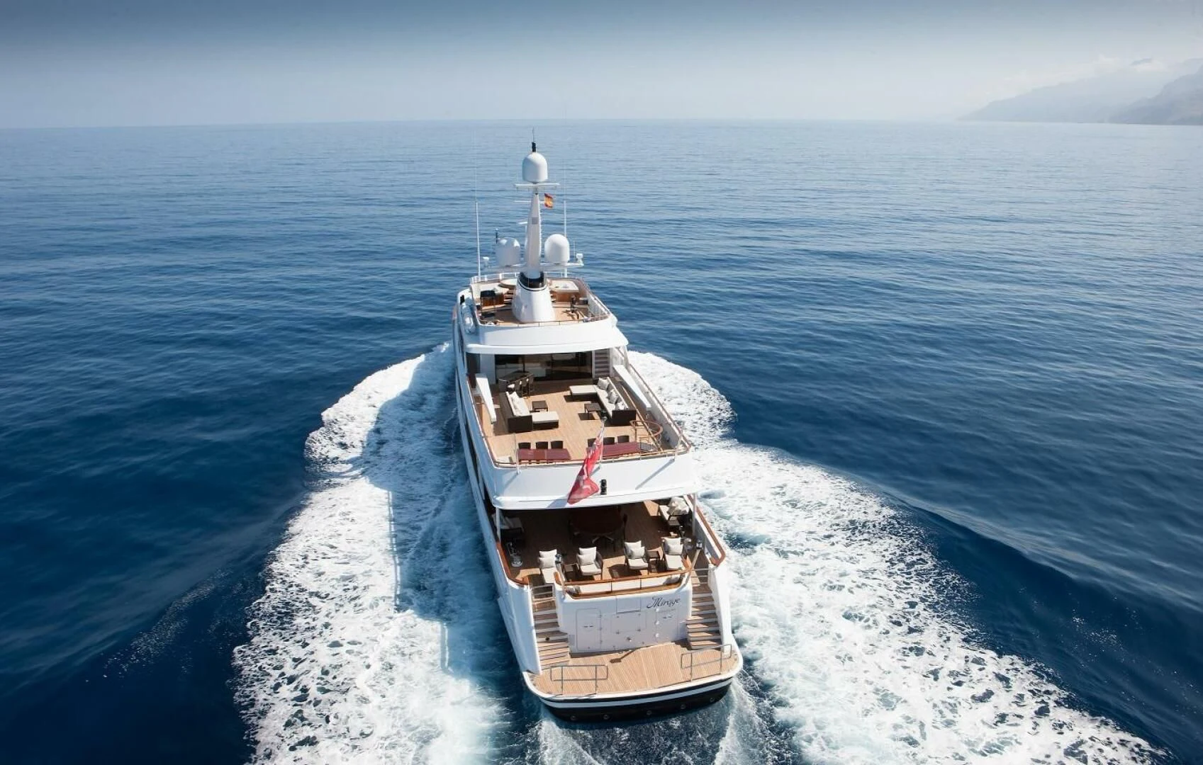 a ship on the water aboard MIRAGE Yacht for Sale