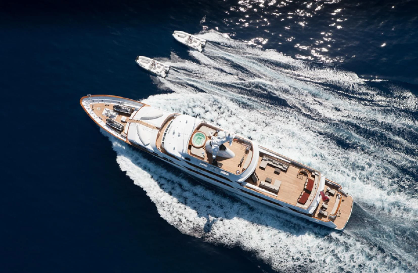 a space ship in space aboard MIRAGE Yacht for Sale