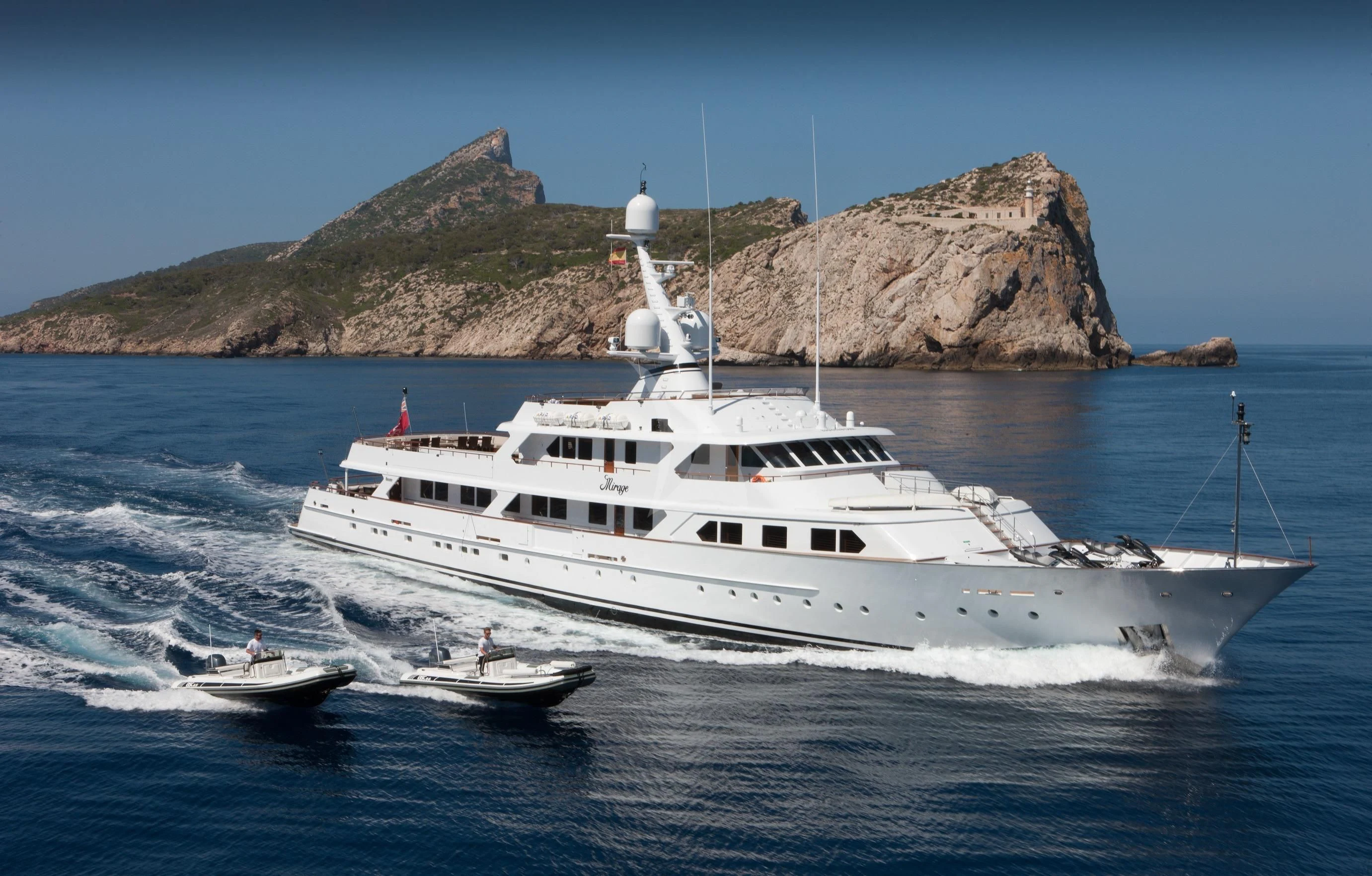 a boat in the water aboard MIRAGE Yacht for Sale