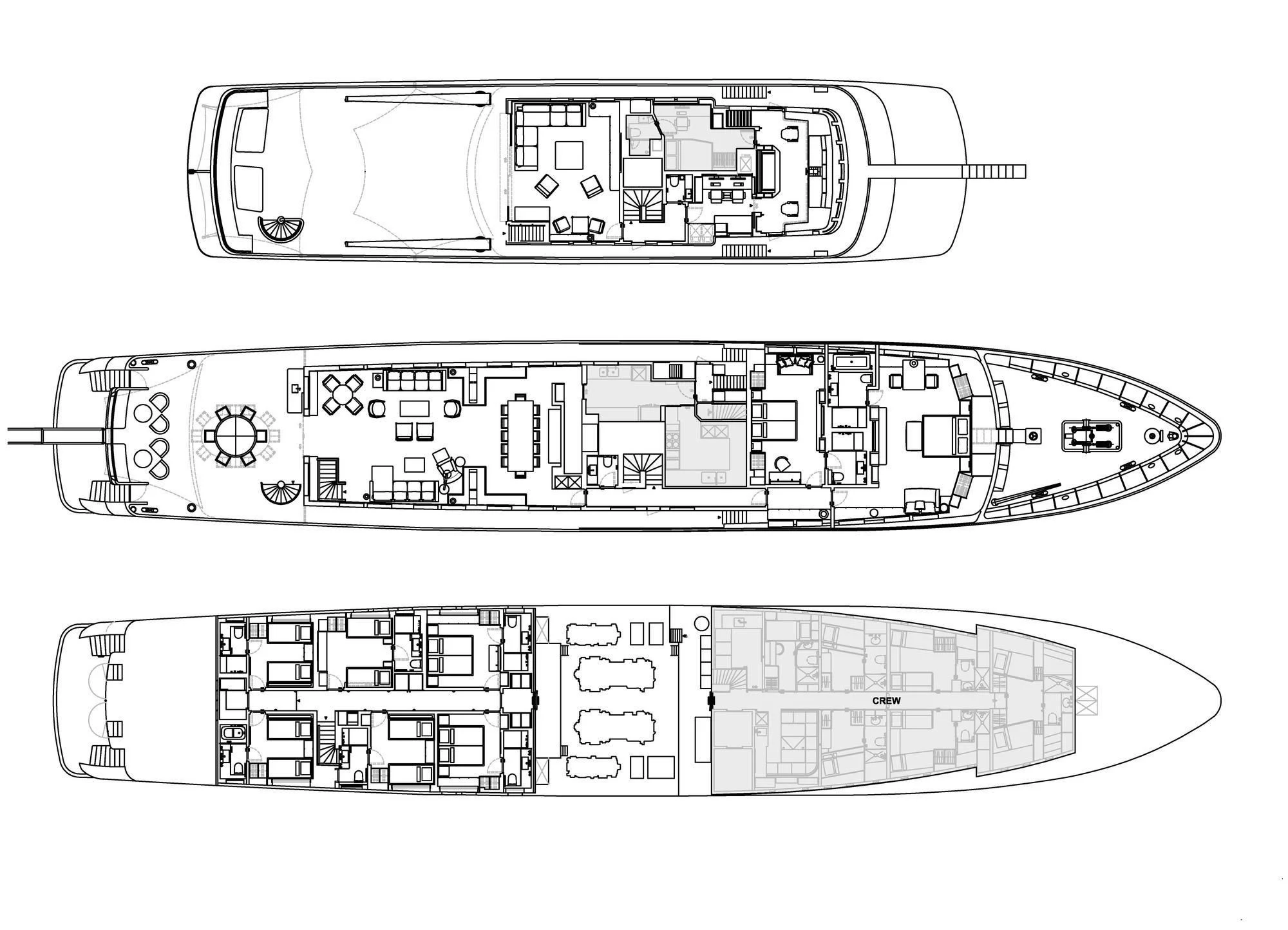 diagram, engineering drawing aboard MIRAGE Yacht for Sale