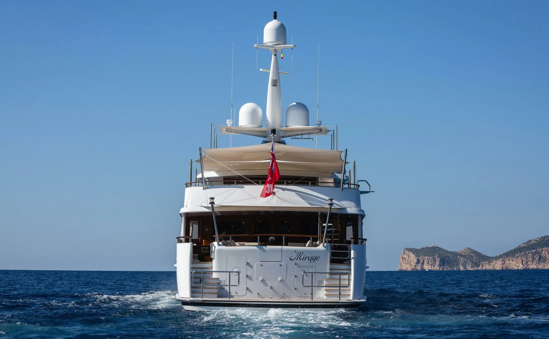 a space shuttle in the water aboard MIRAGE Yacht for Sale