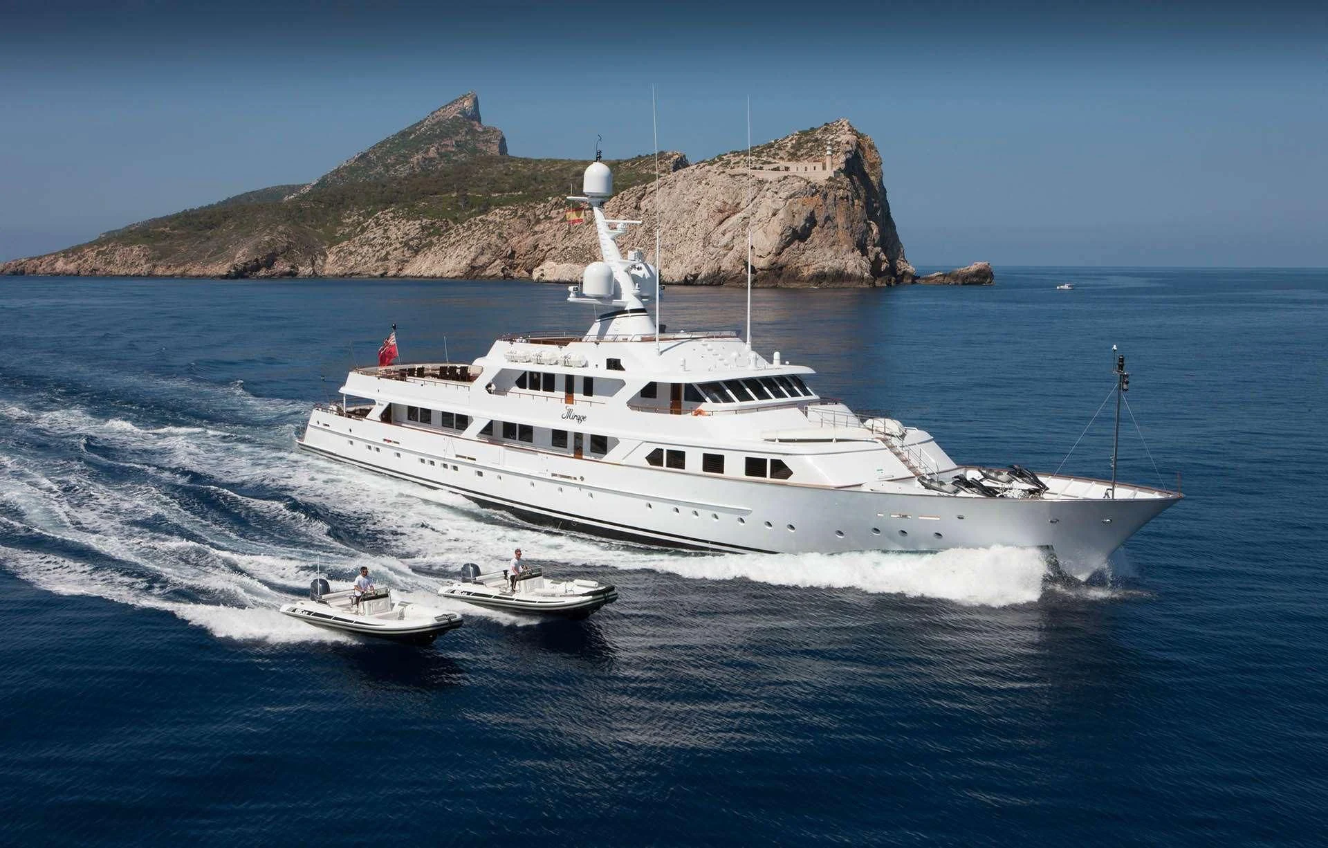 a boat on the water aboard MIRAGE Yacht for Sale