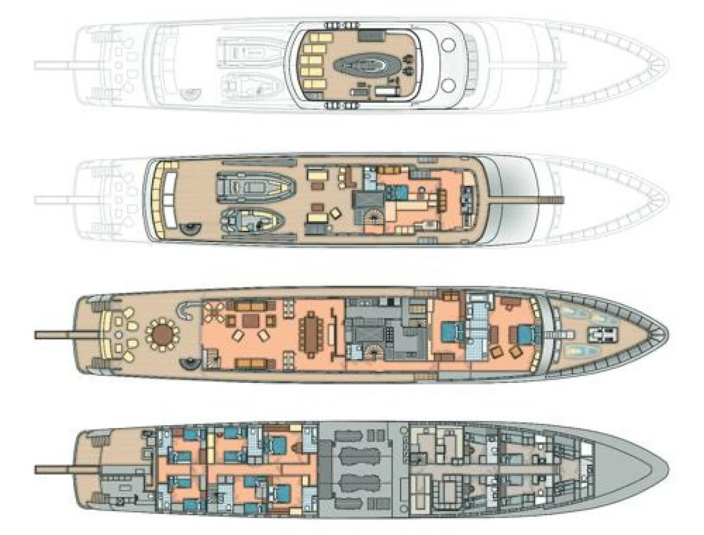 diagram aboard MIRAGE Yacht for Sale