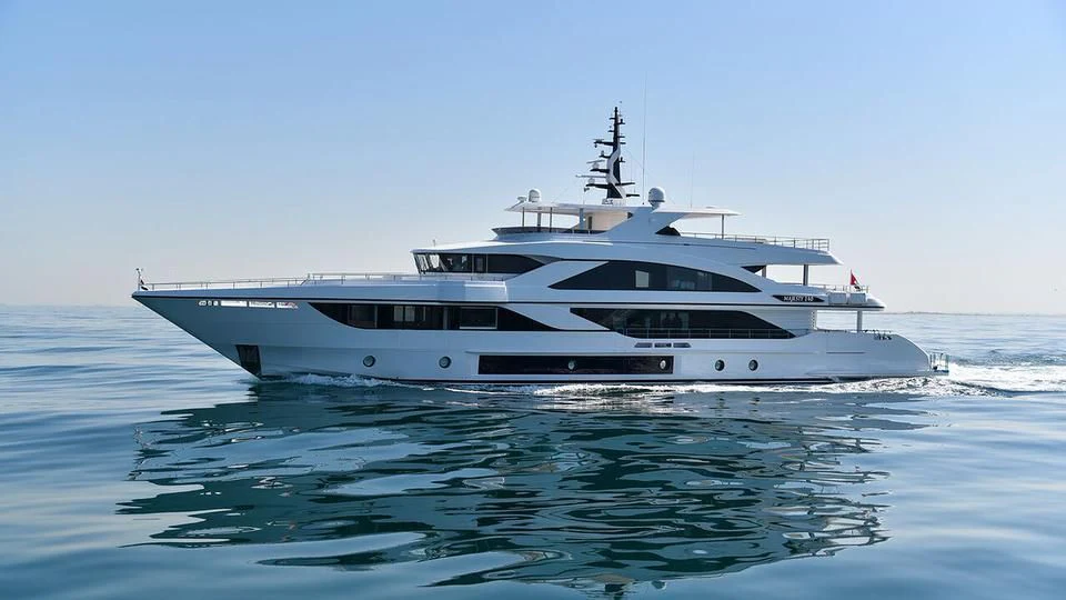 a boat in the water aboard NASHWAN Yacht for Sale
