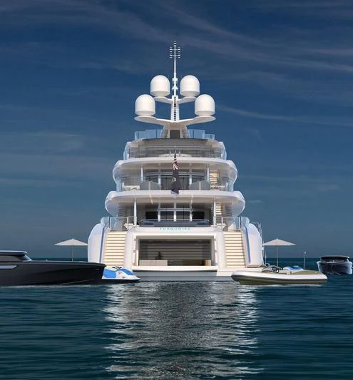 a large white ship aboard ROE Yacht for Sale