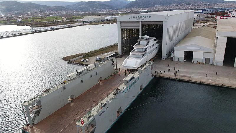 a high angle view of a port aboard ROE Yacht for Sale