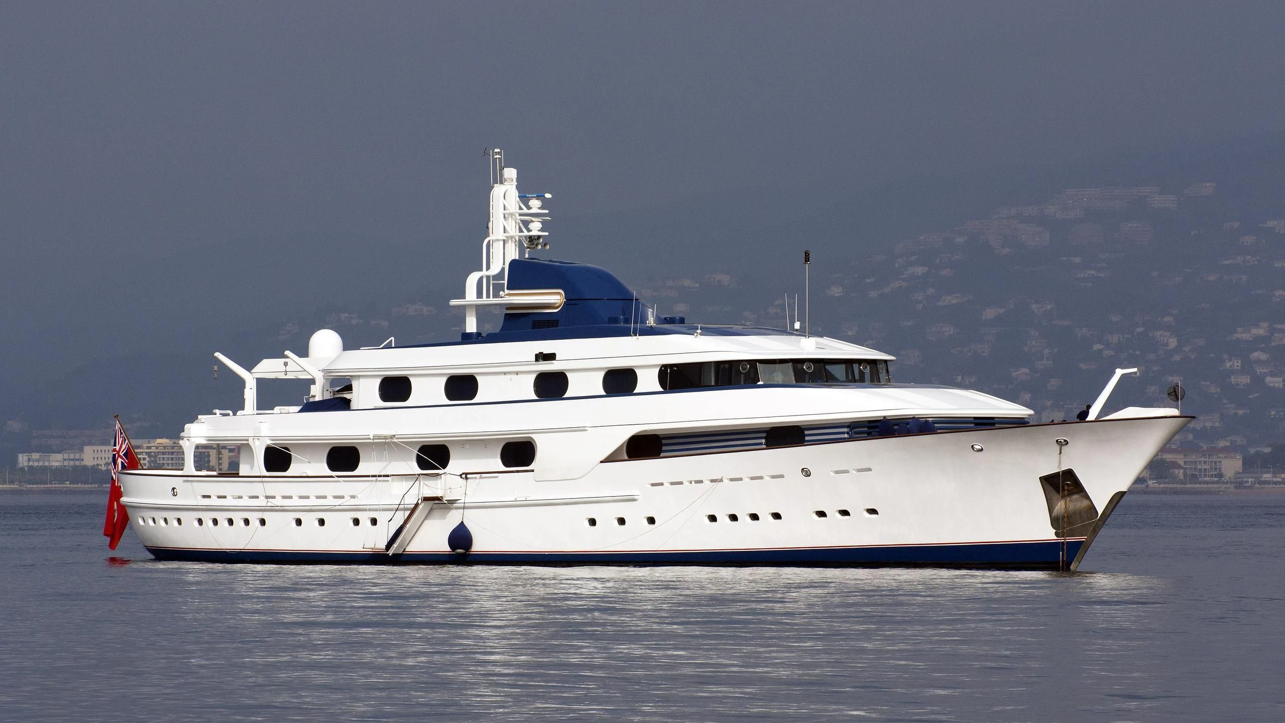 a large white boat aboard CLEOPATRA Yacht for Sale