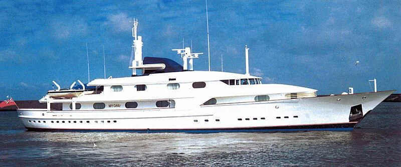 a large white ship aboard CLEOPATRA Yacht for Sale