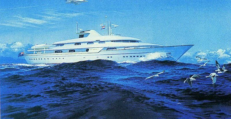a ship in the ocean aboard CLEOPATRA Yacht for Sale