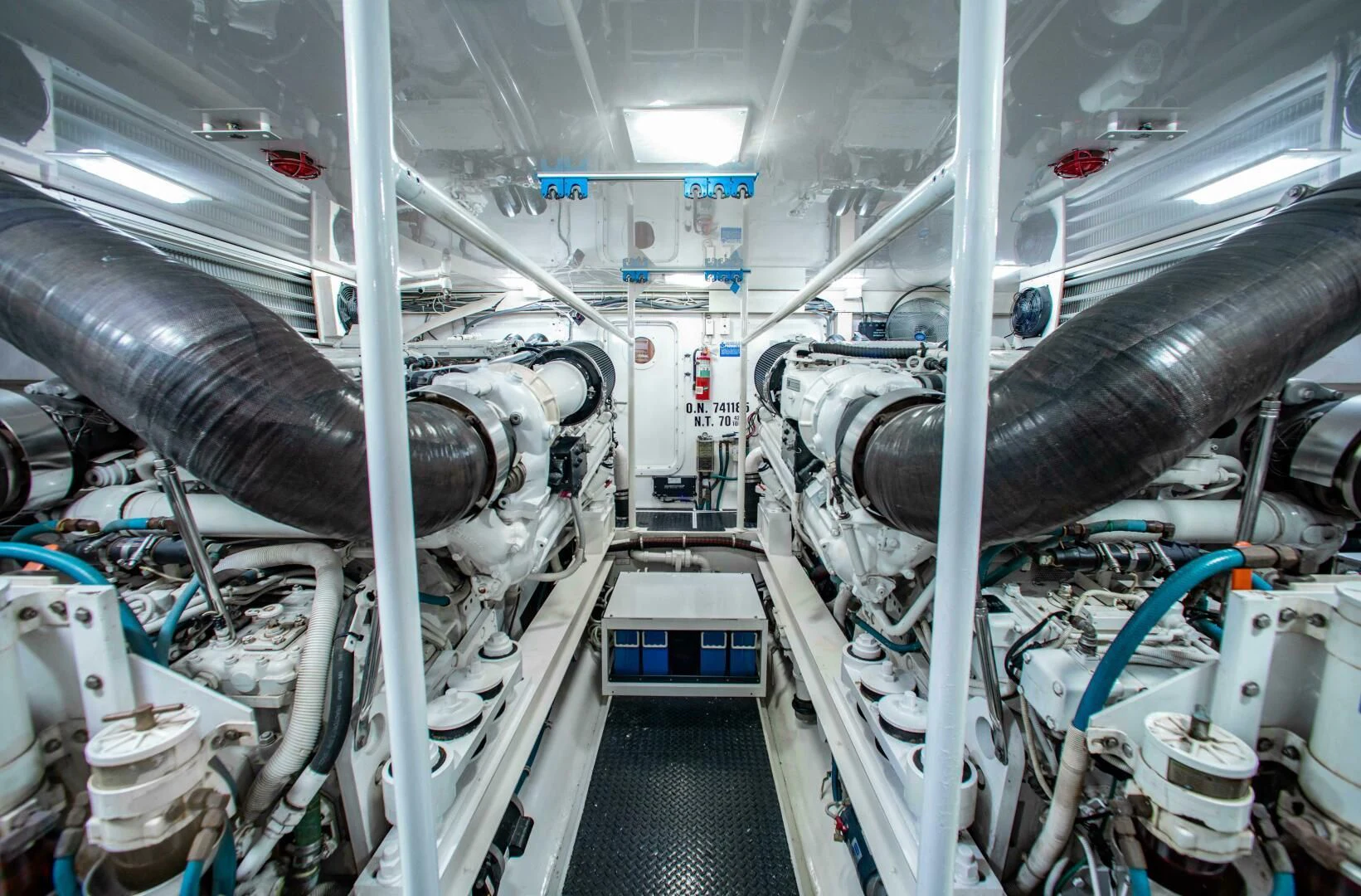 a large factory machinery aboard CURIOUS GEORGE Yacht for Sale