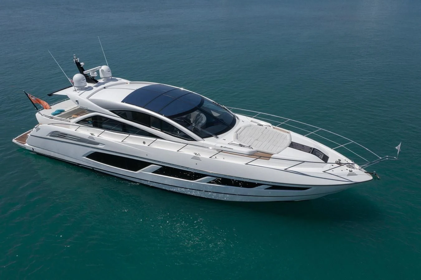 a white boat on the water aboard SUNSEEKER PREDATOR 68 Yacht for Sale