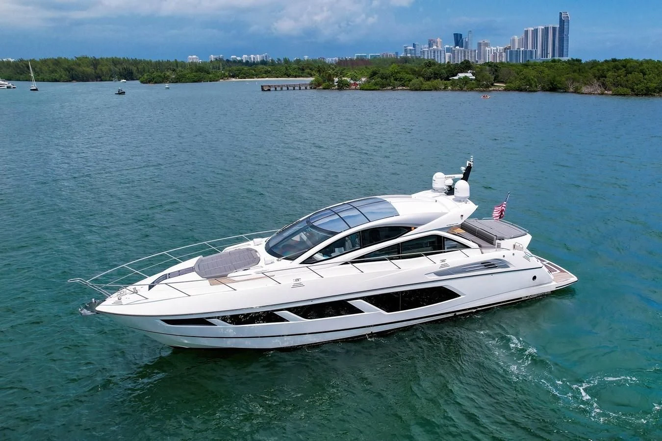 a boat in the water aboard SUNSEEKER PREDATOR 68 Yacht for Sale