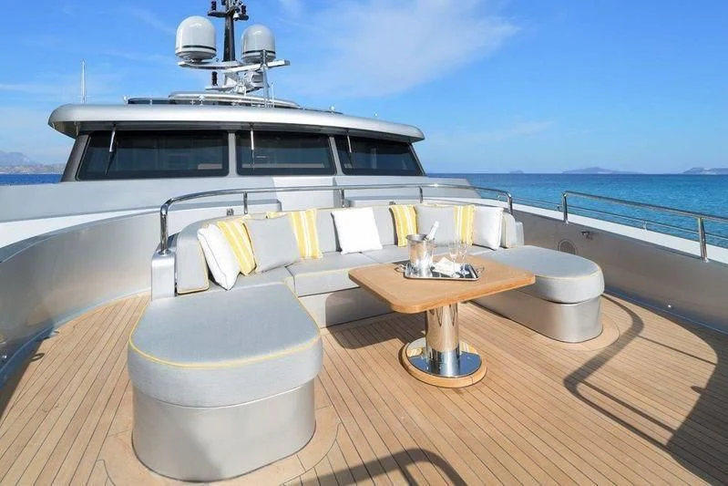 a boat on a deck aboard DRAGOLUNA Yacht for Sale