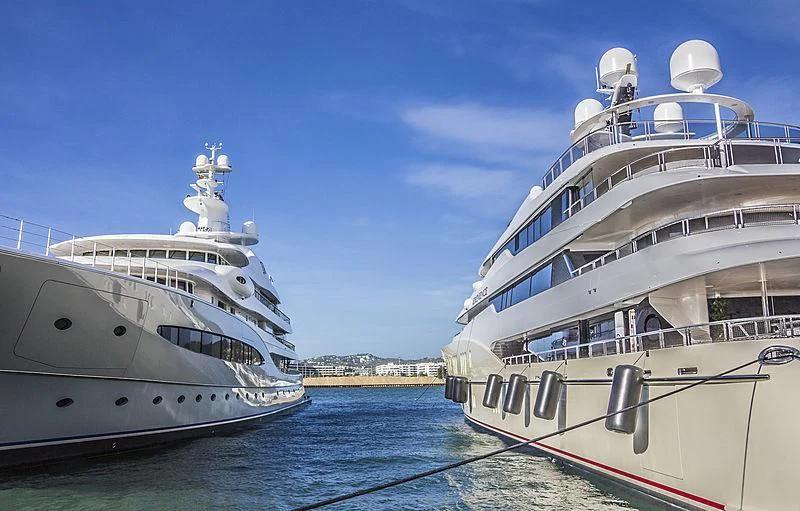a couple of large white boats aboard MAYAN QUEEN IV Yacht for Sale