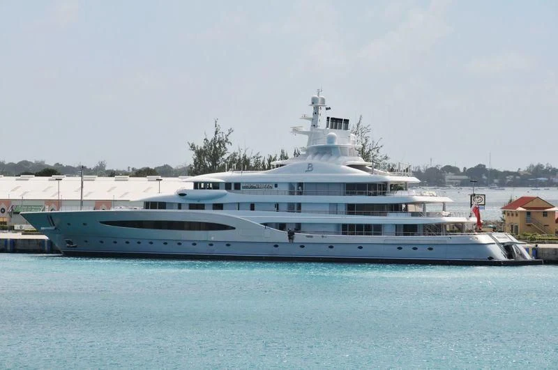 a large white boat in the water aboard MAYAN QUEEN IV Yacht for Sale