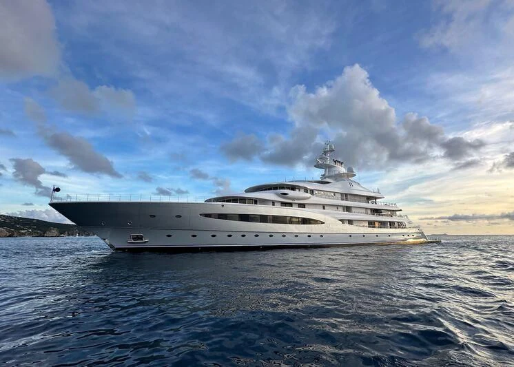 a white yacht in the water aboard MAYAN QUEEN IV Yacht for Sale