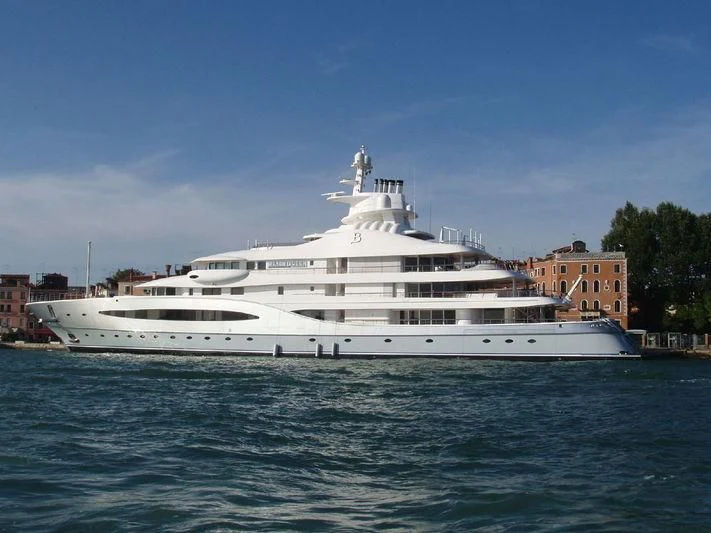 a large white boat in the water aboard MAYAN QUEEN IV Yacht for Sale
