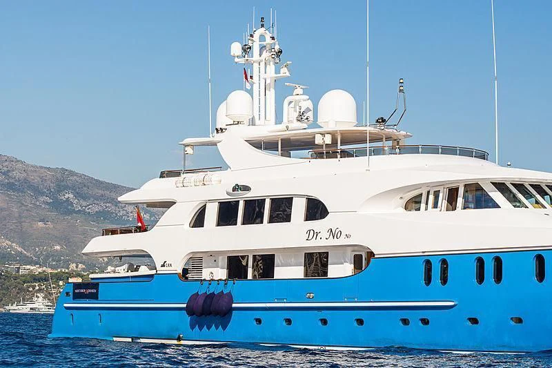 a large white boat aboard AQUA MARE Yacht for Sale