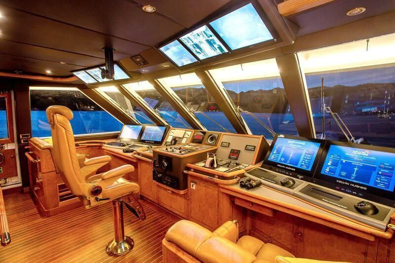inside of a control room aboard AQUA MARE Yacht for Sale