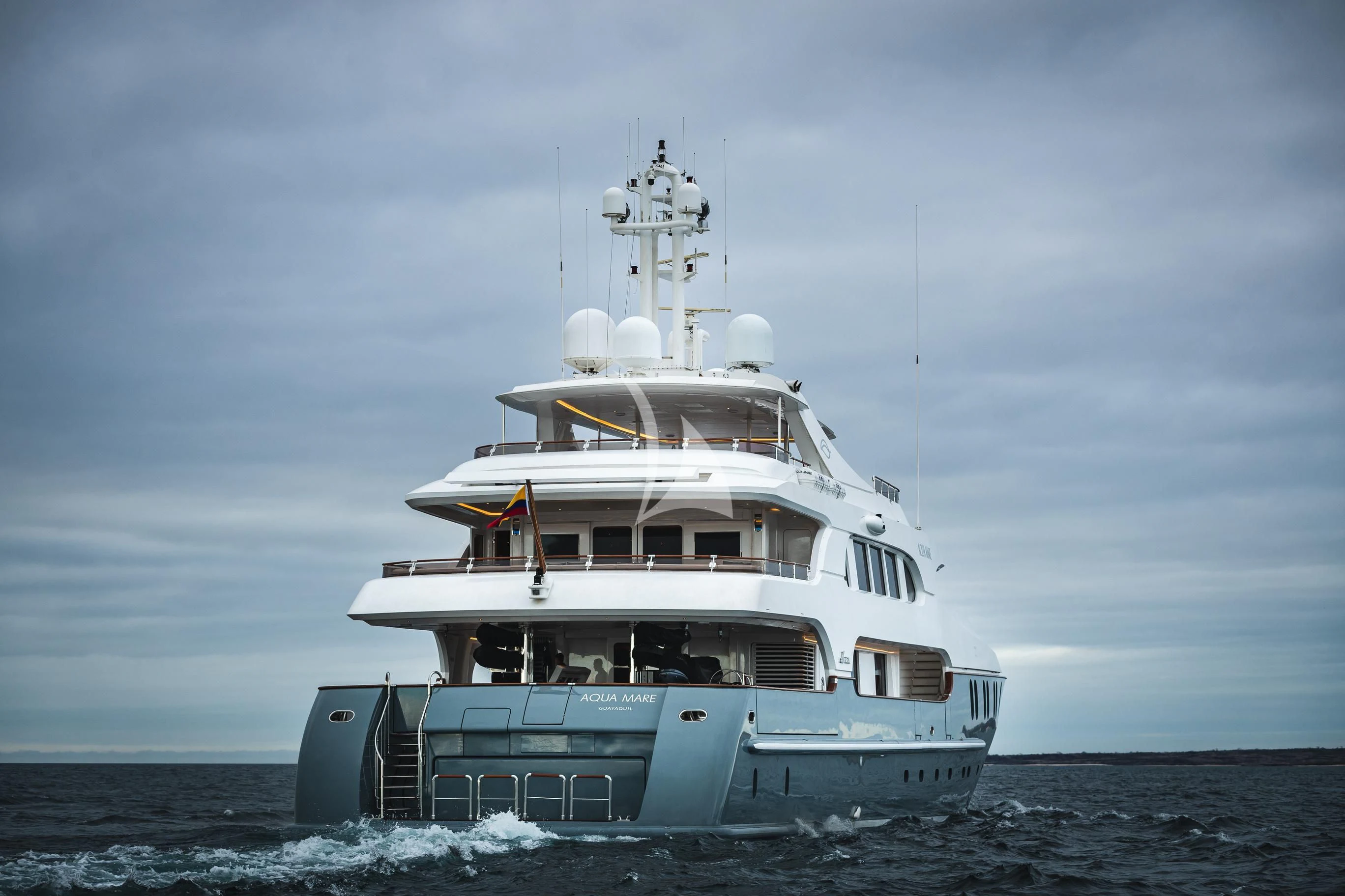 a boat in the water aboard AQUA MARE Yacht for Sale