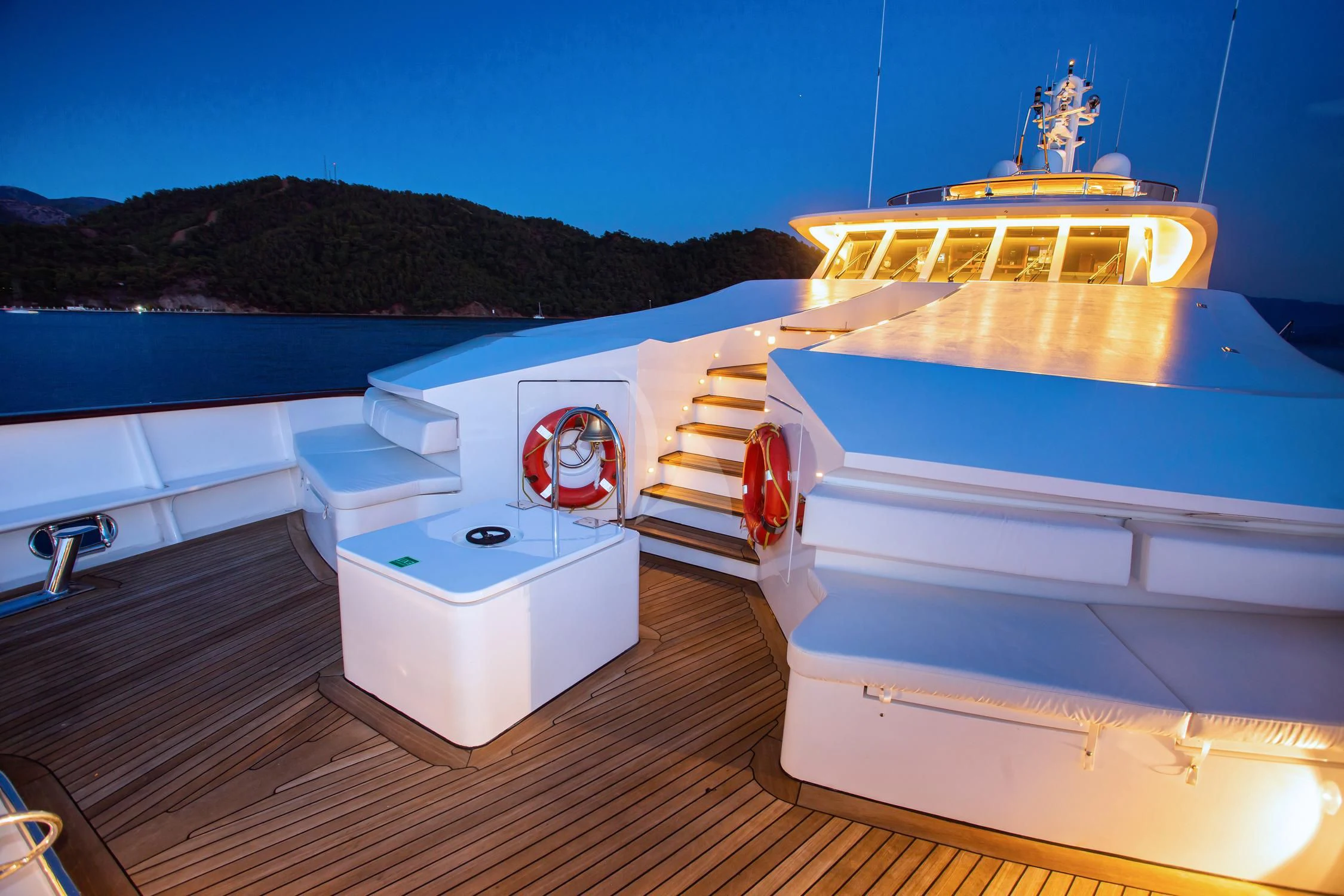 a boat on a dock aboard AQUA MARE Yacht for Sale