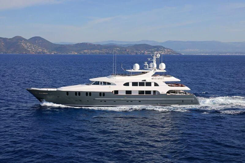 a boat on the water aboard AQUA MARE Yacht for Sale