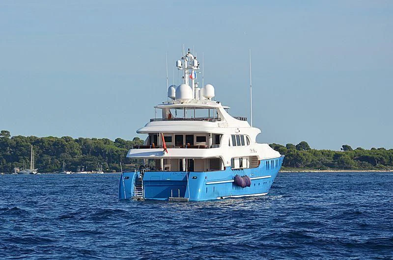a boat on the water aboard AQUA MARE Yacht for Sale