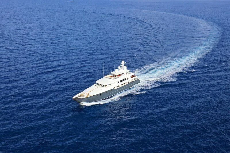 a ship in the water aboard AQUA MARE Yacht for Sale