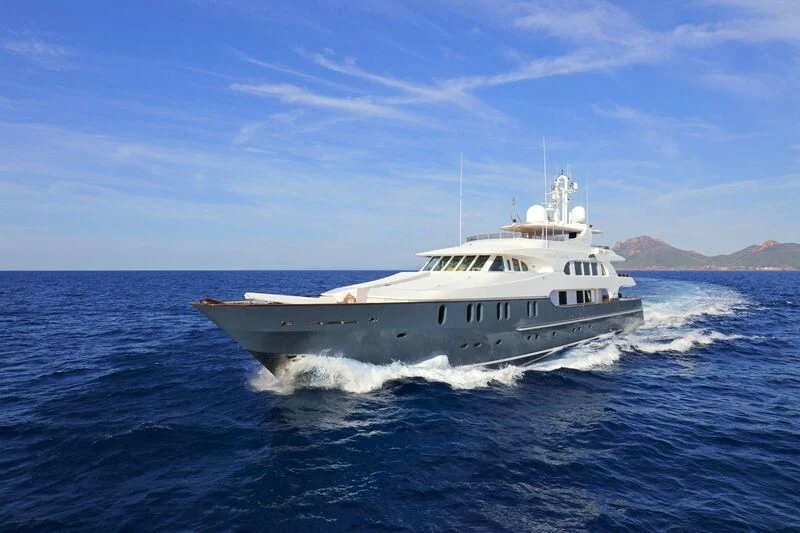 a boat on the water aboard AQUA MARE Yacht for Sale