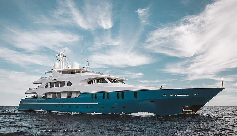 a boat on the water aboard AQUA MARE Yacht for Sale