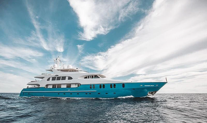 a boat in the water aboard AQUA MARE Yacht for Sale