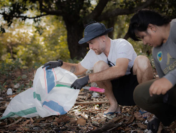 a couple of men sitting on the ground aboard AQUA MARE Yacht for Sale