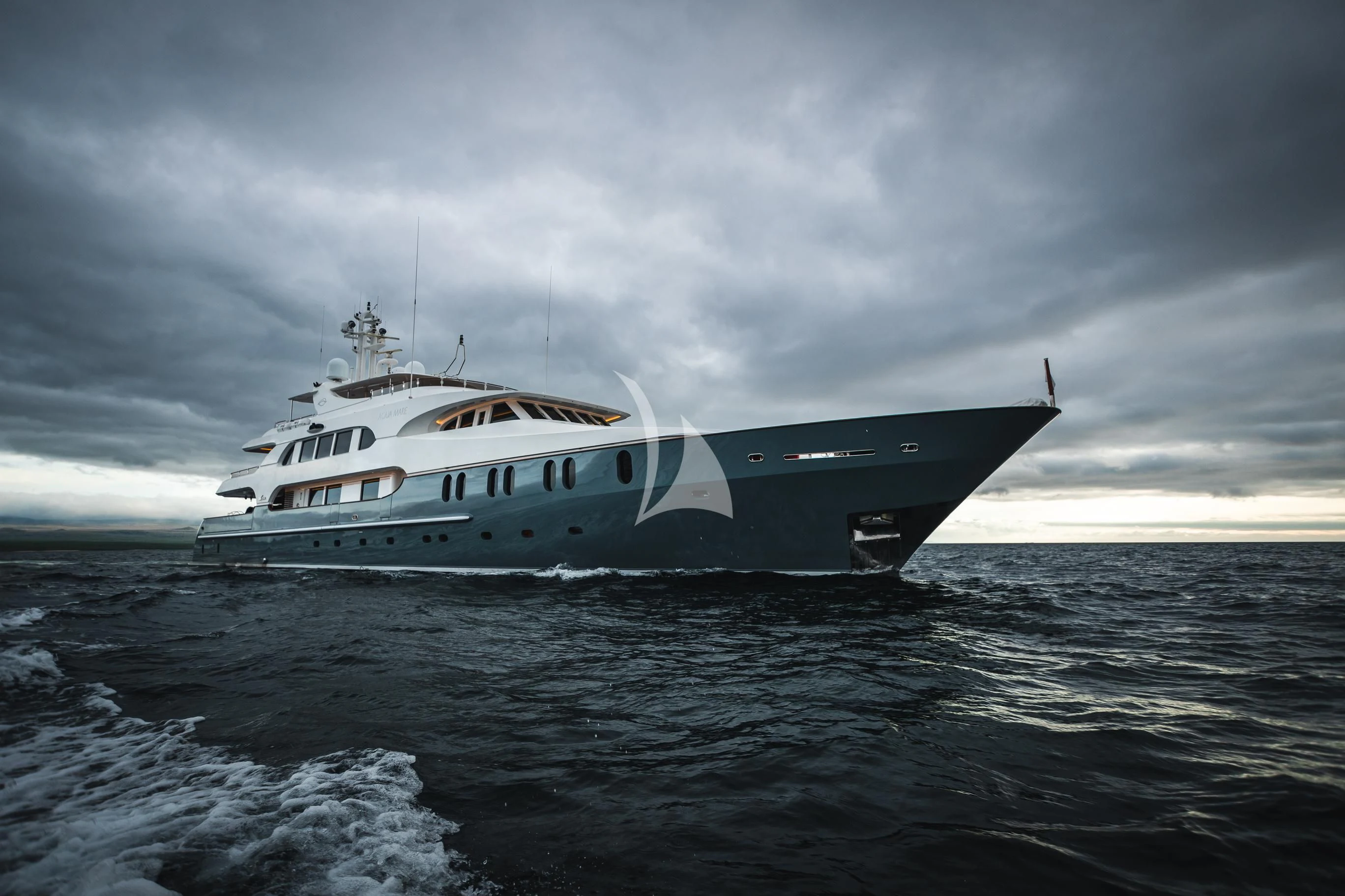 a boat in the water aboard AQUA MARE Yacht for Sale