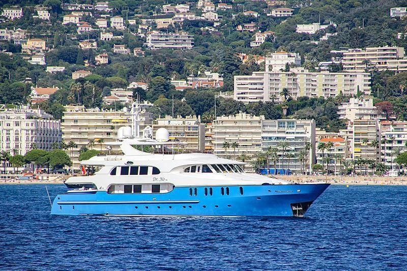 a boat on the water aboard AQUA MARE Yacht for Sale
