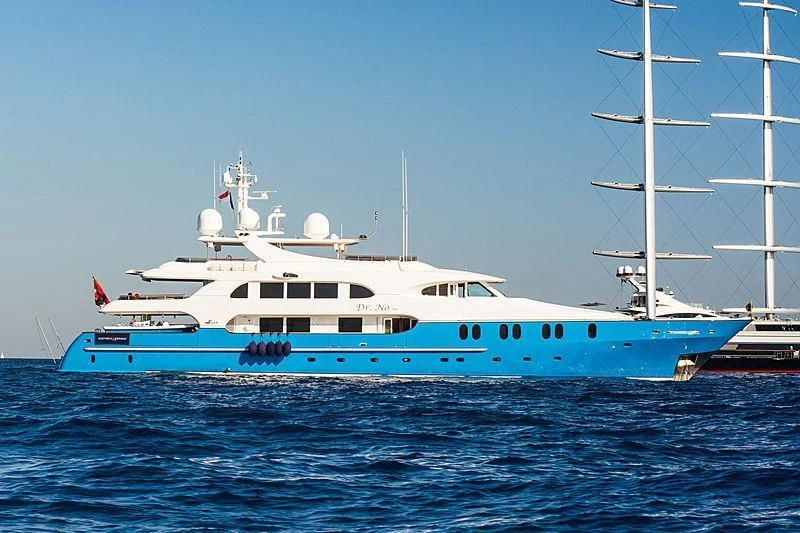 a boat in the water aboard AQUA MARE Yacht for Sale