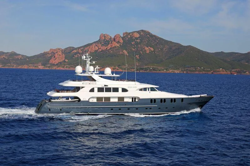 a boat on the water aboard AQUA MARE Yacht for Sale