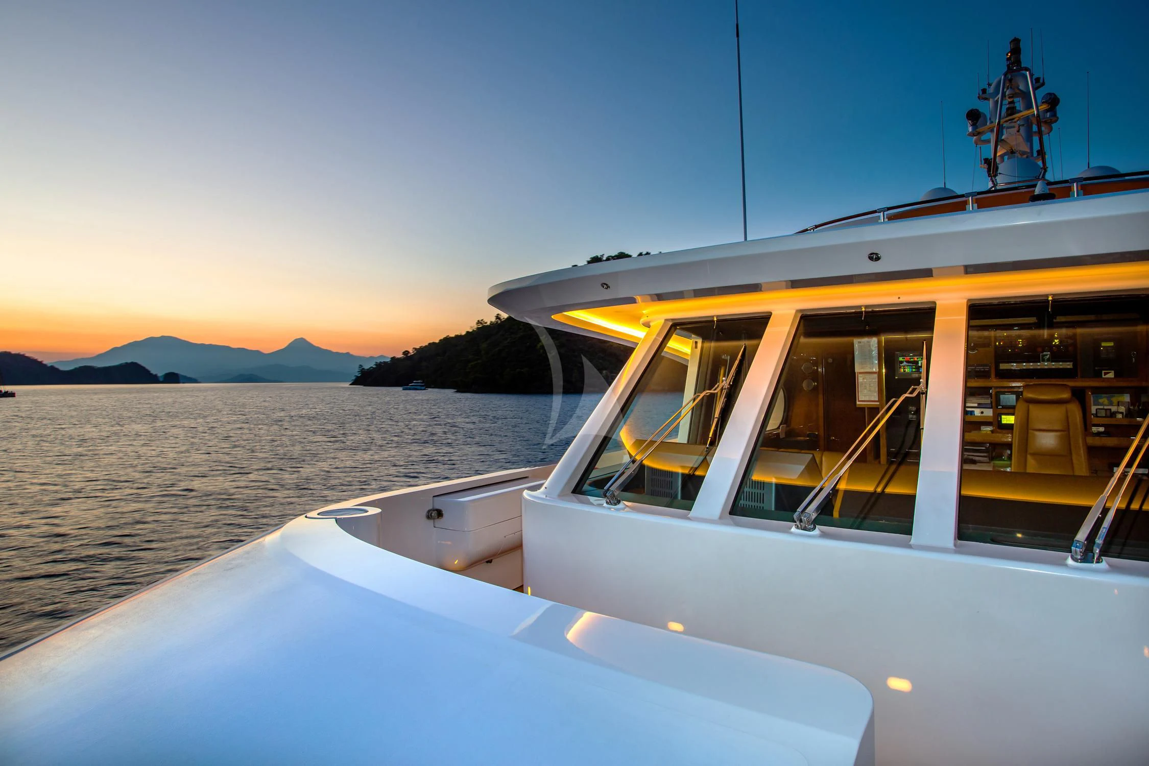 a boat on the water aboard AQUA MARE Yacht for Sale