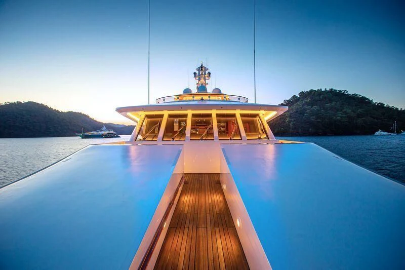 a boat on a body of water aboard AQUA MARE Yacht for Sale