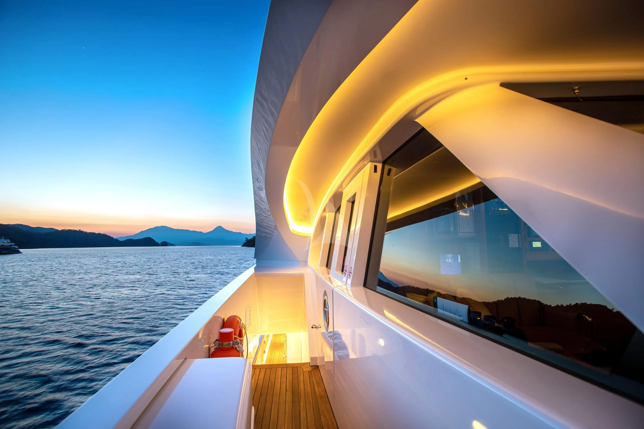 a boat on the water aboard AQUA MARE Yacht for Sale