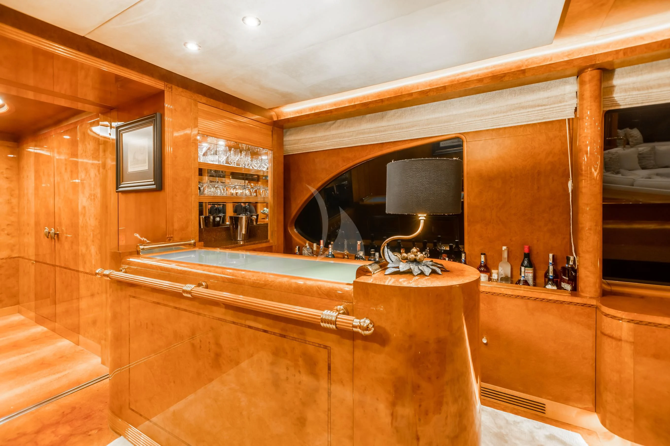 a bathroom with a large jacuzzi tub aboard AQUA MARE Yacht for Sale