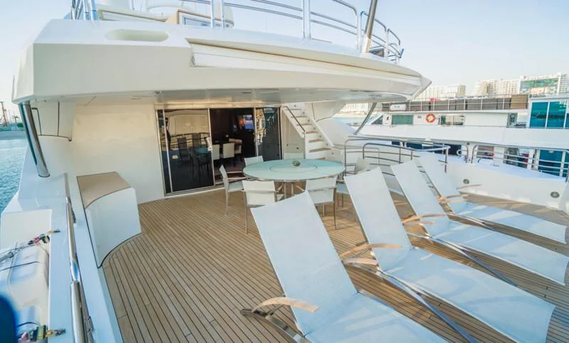 a boat on the water aboard LUCIEN Yacht for Sale
