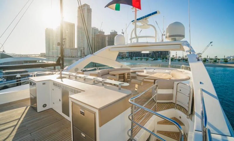 a boat on the water aboard LUCIEN Yacht for Sale