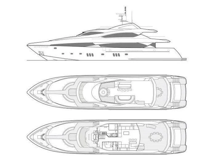 diagram, engineering drawing aboard LUCIEN Yacht for Sale