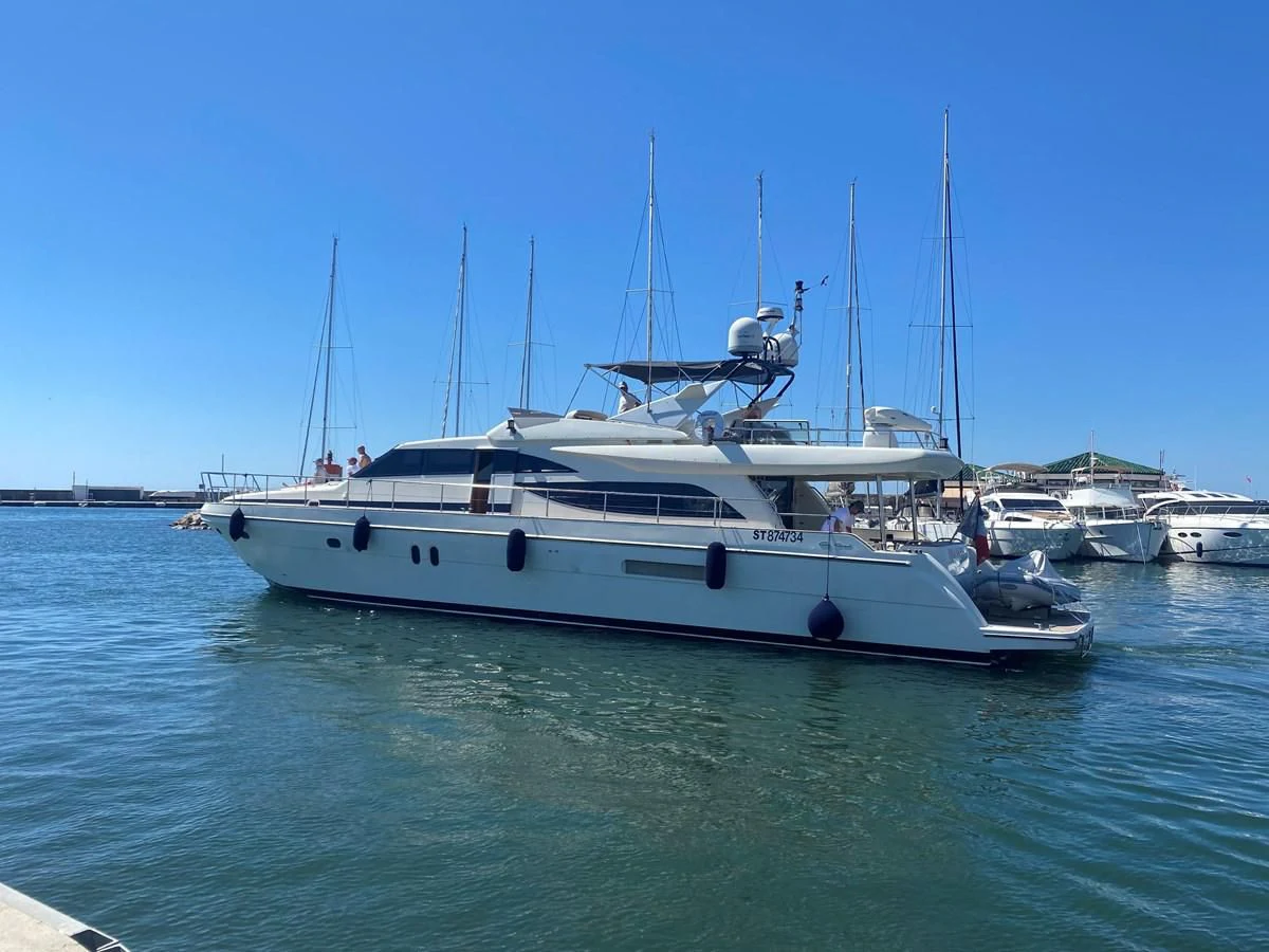 a boat in the water aboard AMADEUS Yacht for Sale