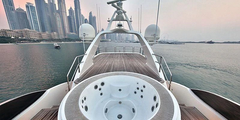 a boat on the water aboard NEMA Yacht for Sale