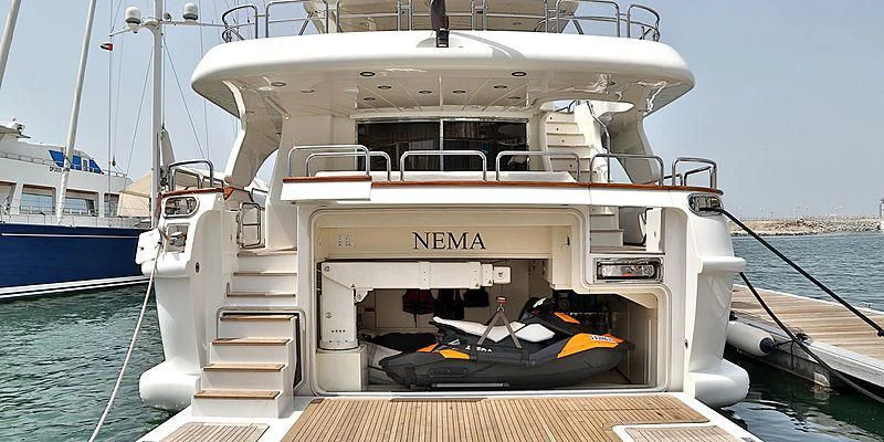 a boat on the water aboard NEMA Yacht for Sale